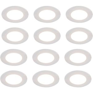 Set van 12 inbouwspots wit incl. LED dim to warm 7W IP65 - Blanca