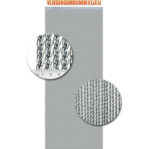 Vliegengordijnenexpert Venetië Vliegengordijn - 100x240 cm - Transparant met zilveren kern Op het kozijn