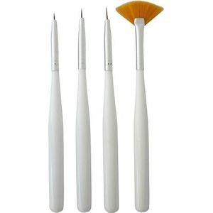 4-delige set nail art penselen, nagel penselen / vrush penselen incl. nail art waaierpenseel!