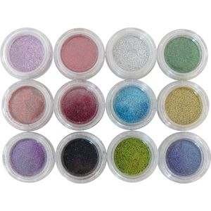 12x nagel glitter poeder FLITS.