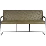 LABEL51 Eetkamerbank Denmark - Stoer, comfortabel en uniek - Army green - Microfiber - 155 cm
