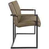 LABEL51 Eetkamerbank Denmark - Stoer, comfortabel en uniek - Army green - Microfiber - 155 cm