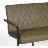 LABEL51 Eetkamerbank Denmark - Stoer, comfortabel en uniek - Army green - Microfiber - 155 cm