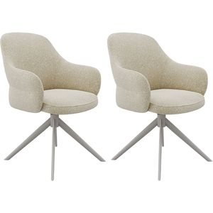 LABEL51 Eetkamerstoel Bern - Naturel - Boucle - Taupe Frame