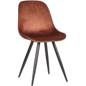LABEL51 Eetkamerstoel Capri - Rust - Fluweel - Black Frame