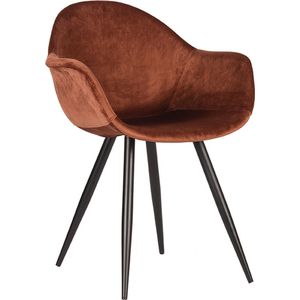 LABEL51 Eetkamerstoel Forli - Rust - Fluweel - Black Frame