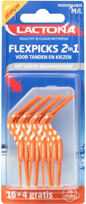 Lactona Ragers Flexpicks 2in1 M/L - Tandenstoker - 20 stuks