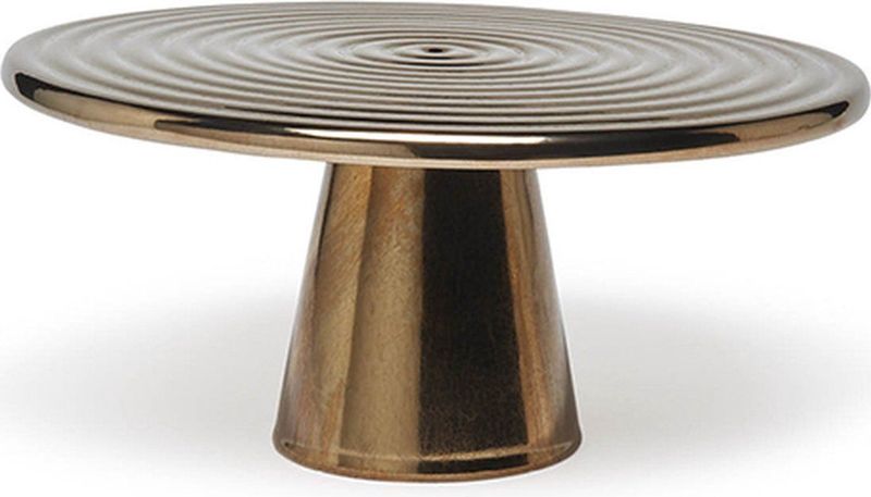 Dutchdeluxes - Keramiek - Elegant - Taartplateau - Medium - 25 cm diameter - Platinum matt - Goud