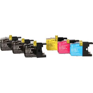 FLWR Brother LC-1280XL Multipack zwart en kleur (FLWR-LC-1280XLVALBP) - Inktcartridge - Huismerk (compatible)