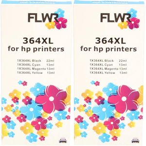 FLWR - Inktcartridge / 364XL multipack 2X / Zwart en Kleur - geschikt voor HP