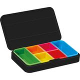 Pillendoos - Slim - Zwart - Kunststof - 6 Vakken