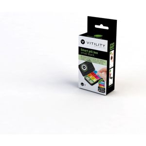 Pillendoos - Slim - Zwart - Kunststof - 6 Vakken