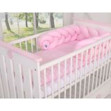 My Sweet Baby Bed/Boxbumper Knot Roze-Bumber (lengte 180 cm - hoogte 20 cm)