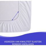 Zavelo Dubbel Jersey Hoeslaken Wit - Extra Breed (200x220 cm) - Extra Dik - Hoogwaardige Kwaliteit - Hoge Hoek - Rondom Elastisch - Perfecte Pasvorm