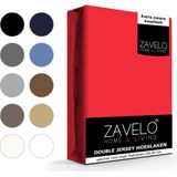 Zavelo Double Jersey Hoeslaken Rood-1-persoons (90x200 cm)