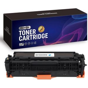 PREMIUM Compatibele Toner Cartridge voor CE411A/CC531A/CF381A/Canon 718C Cyaan met 2800 paginas
