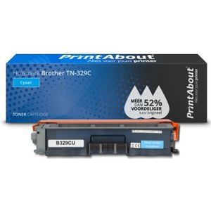 PrintAbout huismerk Toner TN-329C Cyaan Extra hoge capaciteit Geschikt voor Brother