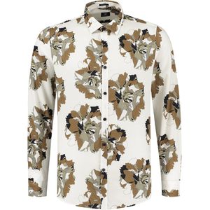 Dstrezzed Overhemd Camo Flower Off-White - Maat L - Heren - Overhemden Casual