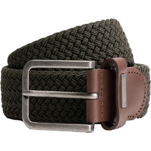 Dstrezzed - DS_Gevlochten Riem - Donker Leger - Elastisch - Leren Details