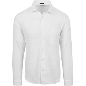 Dstrezzed Overhemd Axton Wit - Maat L - Heren - Overhemden Casual