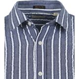 Dstrezzed Overhemd Leonard Seersucker Blauw Streep - Maat L - Heren - Overhemden Casual