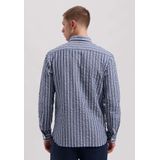Dstrezzed Overhemd Leonard Seersucker Blauw Streep - Maat L - Heren - Overhemden Casual