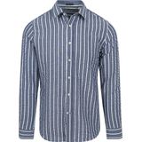 Dstrezzed Overhemd Leonard Seersucker Blauw Streep - Maat L - Heren - Overhemden Casual