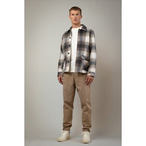 Dstrezzed - Overshirt - Bruin - Ruit - Regular-fit - Polyester en Wol