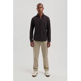 Dstrezzed - Casual Overhemd - Donkerbruin - Slim Fit