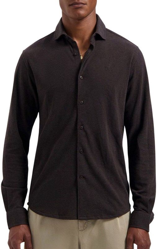 Dstrezzed - Casual Overhemd - Donkerbruin - Slim Fit