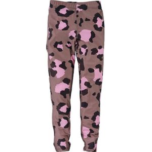 Z8 - Legging - Bruin - Stretchy Stof - Leopardprint met Roze Accenten