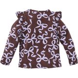 Z8 - Amelle - Longsleeve - Bruin/Paarse Katoen met Ruches