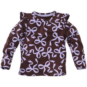 Z8 - Amelle - Longsleeve - Bruin/Paarse Katoen met Ruches