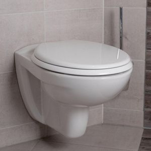 Adema Classico toiletset bestaande uit inbouwreservoir en toiletpot, softclose toiletzitting en Delta 25 bedieningsplaat wit