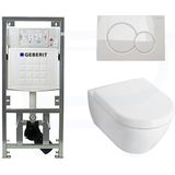 Villeroy & Boch Subway 2.0 Inbouwset - Wandcloset Wit - Softclose Zitting - Afdekplaat Wit
