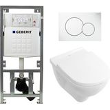 Villeroy & Boch O.novo inbouwset met diepspoel wandcloset wit softclose zitting afdekplaat wit 0701131/0124124/0124182/0700518/
