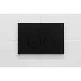 QeramiQ Push Bedieningspaneel Toilet - Frontbediening - Mat Zwart - Voor Geberit UP320/UP720