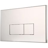 QeramiQ Push Metal Bedieningsplaat - voor Geberit UP320 inbouwreservoir - dualflush - rechthoekige knoppen - metaal wit mat