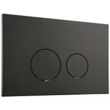 QeramiQ Push Metal Bedieningsplaat - voor Geberit UP320 inbouwreservoir - dualflush - ronde knoppen - metaal zwart mat