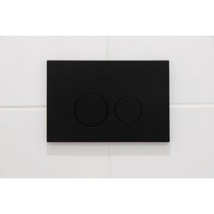 Qeramiq Push Metal bedieningspaneel toilet – Bedieningsplaat – voor Geberit UP320 of UP720 – Mat zwart