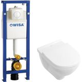Villeroy & Boch O.novo inbouwset Wisa met diepspoel wandcloset wit softclose zitting afdekplaat wit 0124124/0124182/0704406/