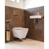 QeramiQ Push Metal Bedieningsplaat - voor Geberit UP320 inbouwreservoir - dualflush - ronde knoppen - metaal goud geborsteld