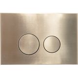 QeramiQ Push Metal Bedieningsplaat - voor Geberit UP320 inbouwreservoir - dualflush - ronde knoppen - metaal goud geborsteld