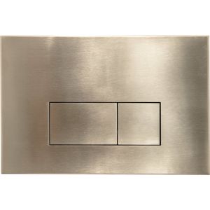 QeramiQ Push Metal Bedieningsplaat - voor Geberit UP320 inbouwreservoir - dualflush - rechthoekige knoppen - metaal goud geborsteld SW706201