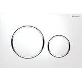 QeramiQ Salina Toiletset - softclose zitting - bedieningsplaat Geberit Sigma20 wit - wit