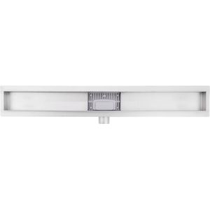 Fortifura Galeria Douchegoot - 200cm - zonder rooster - vloerflens - Geborsteld RVS PVD (RVS) YZ-A200-Basic-drain