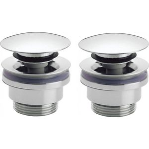 Saniclass klikwaste afvoerplug 5/4" chroom set van 2 2x SW1175