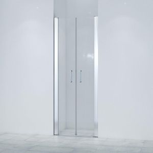 Saniclass Neptune Pendeldeur - 80x200cm - 6mm veiligheidsglas - anti kalk - chroom SKII622SALOON-80