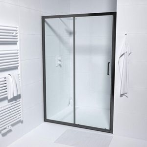 Saniclass - ID06 Quick Fit - Schuifdeur - Mat Zwart - 6mm Veiligheidsglas - Alu Profiel