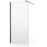 Saniclass Bellini Inloopdouche - 30x200cm - helder glas - mat zwart WR30-B/C